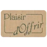 Étiquettes cadeaux adhésives Plaisir d'offrir Kraft brun 32 x 19 mm - Boite de 1000