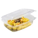Barquette avec couvercle charnière 375 ml 14,2 x 12,5 x 4,9 cm - Barquette plastique - Lot de 50 - Barquettes plastique