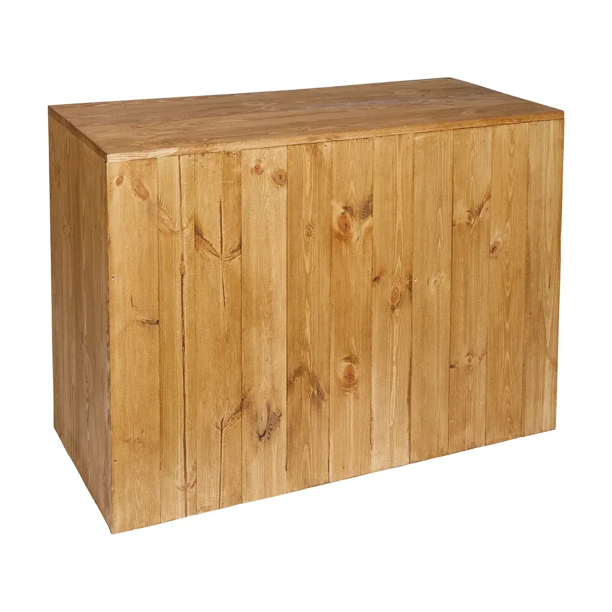 Comptoir d’accueil bas bois massif 119 x 50 x 80 cm - Comptoir magasin bas professionnel - Ligne Authentique-2