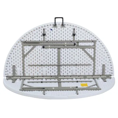 Table ronde pliante portable plastique HDPE blanc ø 154 x H 74 cm - Table pliable ronde - Table de réception ronde - Tables pliantes, Tables traiteur-3