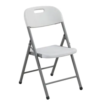 Chaise pliante plastique HDPE blanc 47 x 51 x H 86 cm - Chaise pliable - Chaises de terrasse