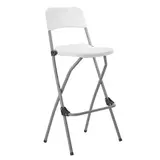 Chaise haute pliante plastique HDPE blanc 51 x 46 x H 100,5 cm - Chaise haute pliable - Tabouret haut pliant - Tables pliantes, Tables traiteur