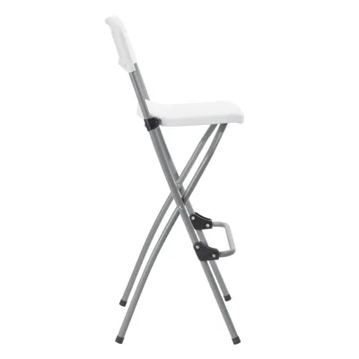 Chaise haute pliante plastique HDPE blanc 51 x 46 x H 100,5 cm - Chaise haute pliable - Tabouret haut pliant - Chaises de terrasse-2