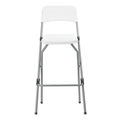 Chaise haute pliante plastique HDPE blanc 51 x 46 x H 100,5 cm - Chaise haute pliable - Tabouret haut pliant - Chaises de terrasse-3