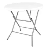 Table ronde pliante portable plastique HDPE blanc ø 80 x H 75 cm - Table pliable ronde - Table de réception ronde - Tables pliantes, Tables traiteur