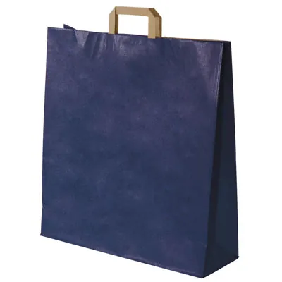 Sacs cabas kraft  - Sacs kraft couleur poignées plates