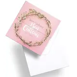 Bon cadeau à remplir Couronne de fleurs 12 x 12 cm avec enveloppes - Carte cadeau - Paquet de 12 - Étiquettes et Bons cadeaux St Valentin