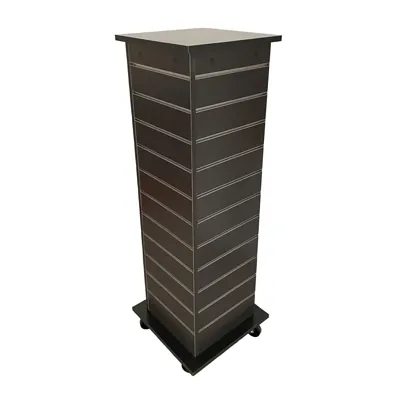 Tour rainurée 4 faces à roulettes 45 × 45 × 133 cm Square - Colonne rainurée 4 faces - Gris anthracite - Meubles rainurés