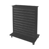 Gondole centrale double face rainurée sur roulette 114,5 x 60 x 133 cm Duo - Gris anthracite - Meubles rainurés