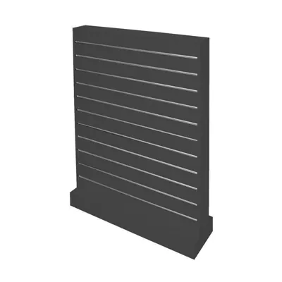 Gondole centrale double face rainurée 104 x 30 x 133 cm Narrow - Gondole double face - Gris anthracite - Meubles rainurés