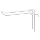 Broche double pour présentoir grille L 10 cm x ø 4 mm Métal blanc - Crochet double - Lot de 10 - Broches et Bras pour grilles