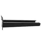 Console pour tablette bois ou verre en métal chromé pour panneau rainuré L 30 cm - Noir - La paire - Consoles pour tablettes