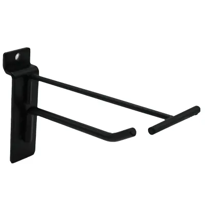 Broche simple pour panneau rainuré avec tige porte-étiquette ø 6 mm x L 10 cm - Tige simple - Métal - Noir - Lot de 10 - Broches simples pour panneaux rainurés