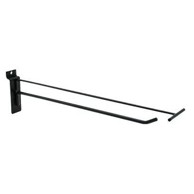 Broche simple pour panneau rainuré avec tige porte-étiquette ø 6 mm x L 30 cm - Tige simple - Métal - Noir - Lot de 10 - Broches simples pour panneaux rainurés