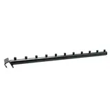 Bras perroquet noir sablé 11 picots - L 44 cm - pour barre de charge - Bras pour barre de charge