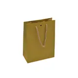Sacs kraft Jaune moutarde avec poignées cordelières - 12+6 x15 cm