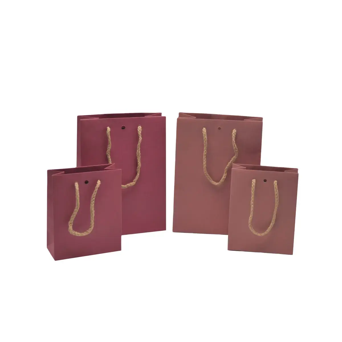 Sacs kraft luxe poignées cordelières - framboise - 16+8x22cm - Sacs kraft luxe-4