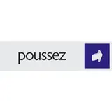Plaque alu Poussez - Plaques adhésives Alu
