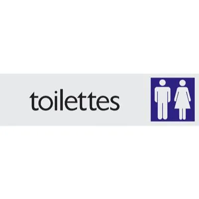 Plaque alu Toilettes - Plaques adhésives Alu