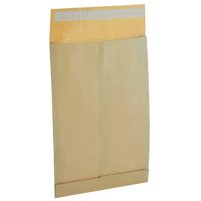 Pochette avec soufflets C4 kraft brun sans fenêtre La Couronne 229 x 324 mm 130g – Paquet de 25 - Enveloppes blanches, Enveloppes kraft-4