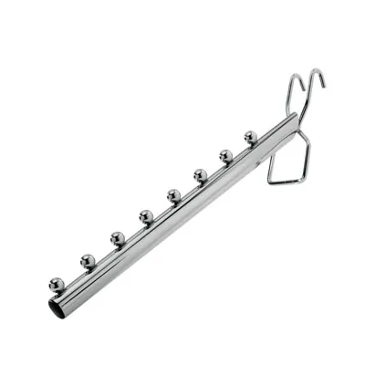 Bras incliné 8 picots pour grille d'exposition L 30 cm Chromé - Broches et Bras pour grilles
