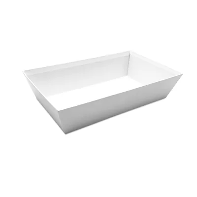 Corbeille carton rectangulaire blanc 33 x 20 x 7,4 cm, paquet de 10 - Corbeilles carton