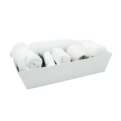 Corbeille carton rectangulaire blanc 33 x 20 x 7,4 cm, paquet de 10 - Corbeilles carton-3