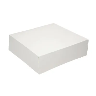 Boite traiteur carton blanc 16 x 16 x 5 cm - Boite plateau traiteur - Boîte pâtissière - Lot de 50 - Boîtes pâtissières, Caissettes pâtissières-2