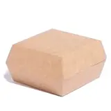Boîte burger 14,5 x 14,5 x 8 cm carton - Boîte à hamburger - Brun - Lot de 50 - Emballage snacking