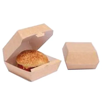 Boîte burger 14,5 x 14,5 x 8 cm carton - Boîte à hamburger - Brun - Lot de 50 - Emballage snacking-2
