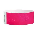 Bracelet papier indéchirable numéroté Tyvek 25 x 255 mm - Bracelet d'identification - Rose fluo - Lot de 250 - Bracelets évènementiels