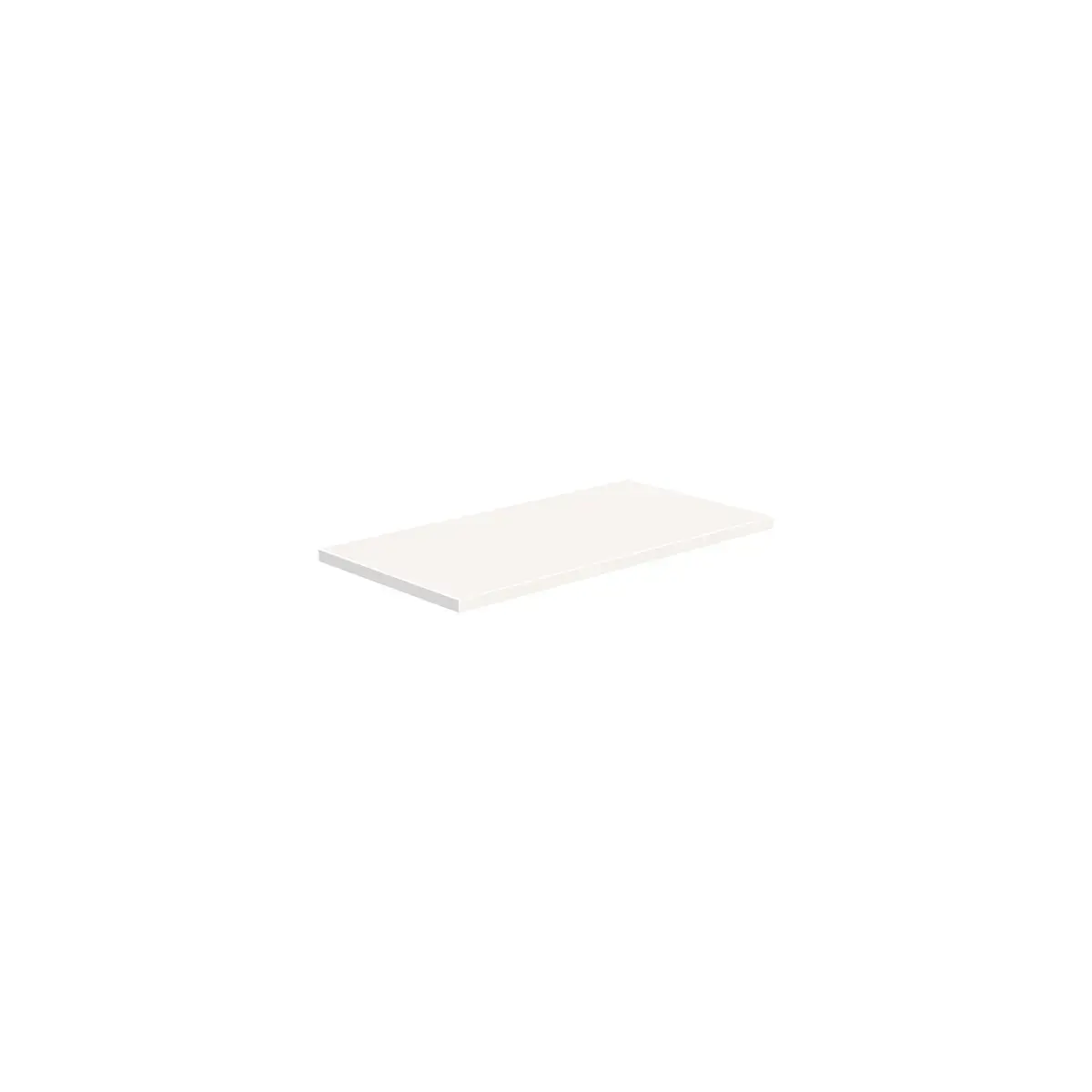 Tablette droite bois mélaminé 62,7 x 33 cm ép. 19 mm, chants droits minces, pour Gamme Square - Blanc craie - Tablettes Bois mélaminé
