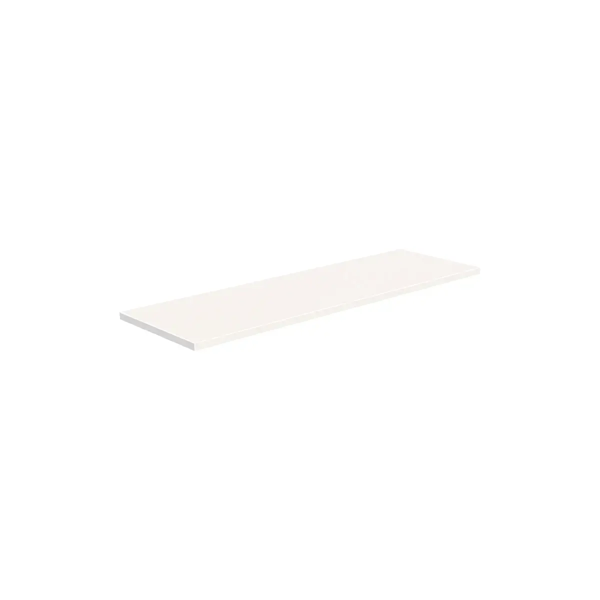 Tablette droite bois mélaminé 102,7 x 33 cm ép. 19 mm, chants droits minces, pour Gamme Square - Blanc craie - Tablettes Bois mélaminé
