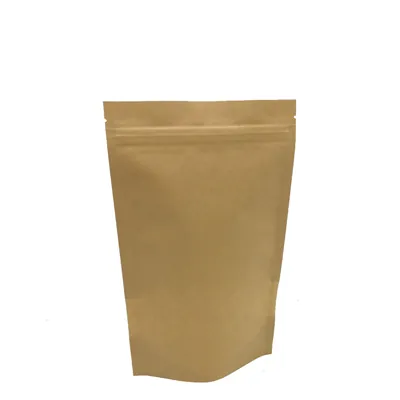 Sachet doypack avec fenêtre 500 ml 14 x 4 x 22 cm fermeture zip - Sachet stand up - Brun - Lot de 50 - Sachets doypacks-3