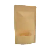 Sachet doypack avec fenêtre 750 ml 16 x 4 x 26 cm fermeture zip - Sachet stand up - Brun - Lot de 50
