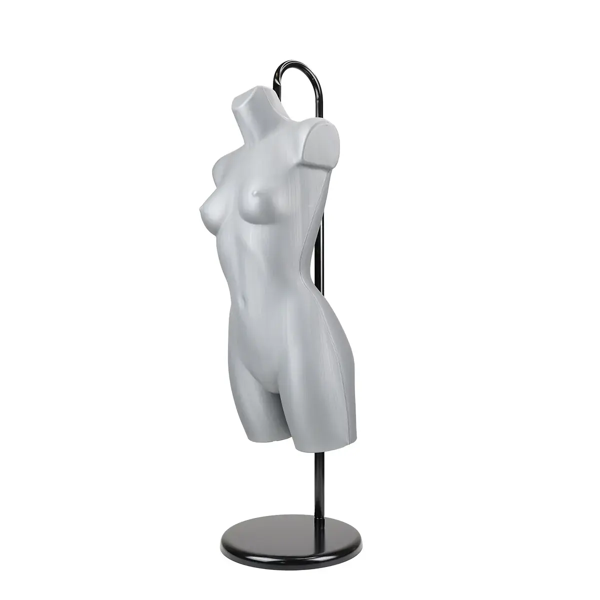 Buste femme plastique H 82 cm - Torse femme plastique - Gris - Bustes mannequins femmes-10