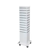 Tour rainurée 4 faces à roulettes 35 × 35 × 173 cm - Colonne rainurée 4 faces - Blanc - Meubles rainurés