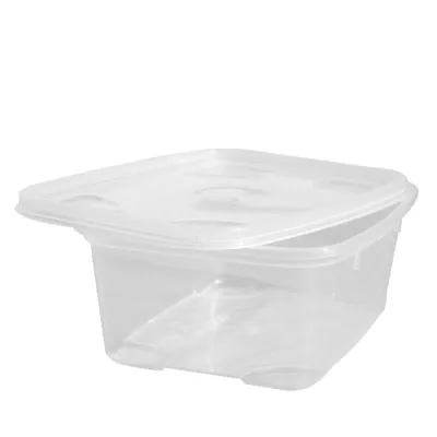 Barquette plastique avec couvercle séparé 750 ml 13,1 x 17,5 x 5,5 cm - Lot de 20 - Barquettes plastique