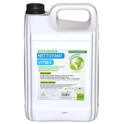 Nettoyant vitres écologique King - Nettoyant vitre pro - Bidon 5 L - Produits vitres, Nettoyants vitres