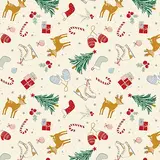 Papier cadeau Hiver enchanté multicolore 70 cm x 50 m 80 g/m²  - Papier cadeaux couchés à motifs