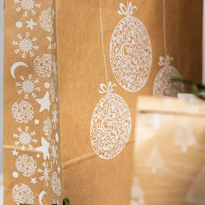 Sacs kraft à motif de Noël Natale - Sacs kraft à motifs-3