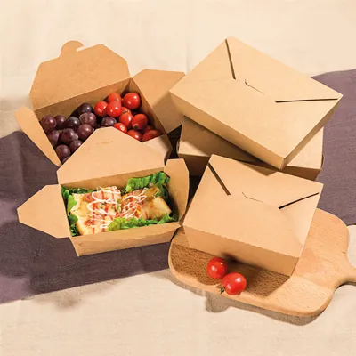 Boîte repas carton kraft 2000 ml 21,5 x 15,8 x 6,3 cm - Lunchbox carton - Lot de 50 - Boîtes repas jetables, Plateaux compartimentés-3