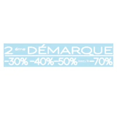 Sticker Soldes 2ème démarque 100 x 17,5 cm blanc - Affiches démarques