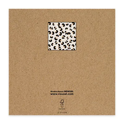 Bon cadeau graphique léopard noir & camel 12x12cm avec enveloppe – paquet de 12 - Bons cadeaux-3