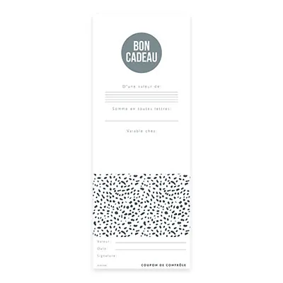 Bon cadeau graphique léopard noir & blanc 12x12cm avec enveloppe – paquet de 12 - Bons cadeaux-2