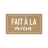Étiquettes cadeaux adhésives rectangulaires Fait à la main brun/blanc 45 x 25 mm – Paquet de 500 - Étiquettes cadeaux adhésives