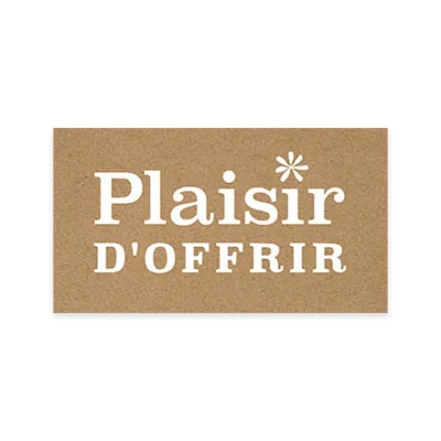 Étiquettes cadeaux adhésives rectangulaires Plaisir d'offrir brun/blanc 45 x 25 mm – Paquet de 500 - Étiquettes cadeaux adhésives