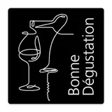Étiquettes cadeaux adhésives carrées Bonne Dégustation noir/blanc 35 x 35 mm – Paquet de 500 - Étiquettes cadeaux adhésives