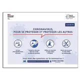 Pancarte gestes barrières COVID-19 PVC 27x20 cm - Signalétique de sécurité