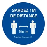 Adhésif sol Gardez 1m de distance - Guidage de prévention